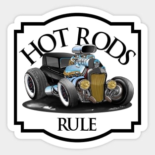 Hot Rods Rule Sticker